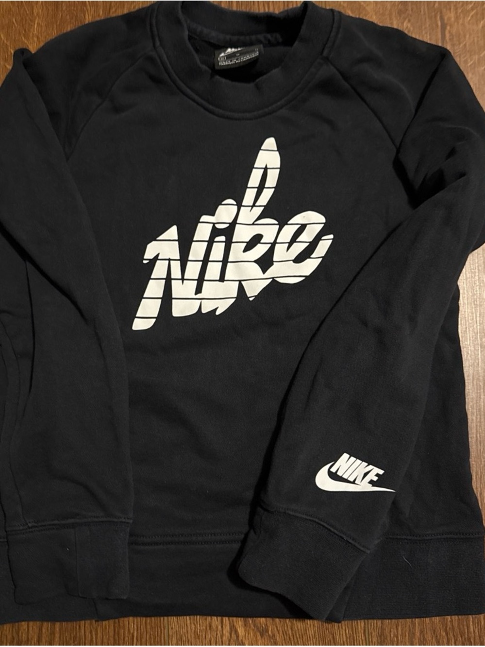 Kids Nike Black Sweatshirt with White Logo Tag